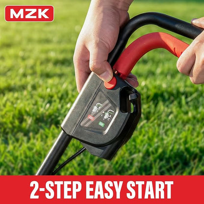 MZK 20V 13" Electric Lawn Mower, Brushless Cordless Lawn Mower with 4-Position Height Adjustment, Walk-Behind Push Mowers with 8 Gallon Grass Bag, 2 x 4.0Ah Batteries & Charger Included, LM13B4