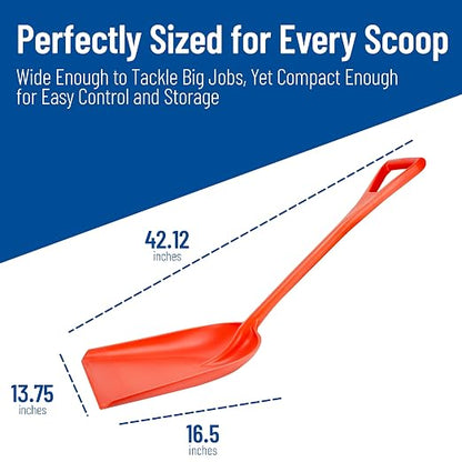 SPARTA Polypropylene Sanitary Shovel, One-Piece Food Handling Scoop, Commercial Kitchen and Bulk Ingredient Transfer Tool, 13.75" x 16.5" Scoop, Orange (Pack of 3)