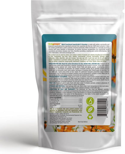 EcoVenger Multi-Purpose V-Granules 2LBS Bag, Horticulture or Household Use for Indoor & Outdoor Protection Against Insects and Rodents, Improves Soil & Promotes Rooting, 100% Natural, Safe for Kids