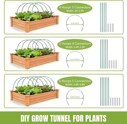 36 PCS Garden Hoops for Raised Beds, Rust-Free Plastic Coated Fiberglass Greenhouse Hoops, DIY Garden Tunnel Kit for Netting & Row Cover, Flexible Plant Support Stakes for Garden
