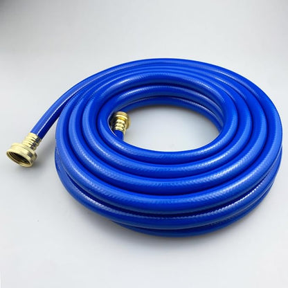 Darnassus PVC Garden Hose 1/2 Inch Green Heavy Duty Water Hose with Solid Brass Fittings,No Leaking, Flexible,for outdoors,Lawns,Patio (25 FT, Blue, Brass Fittings)