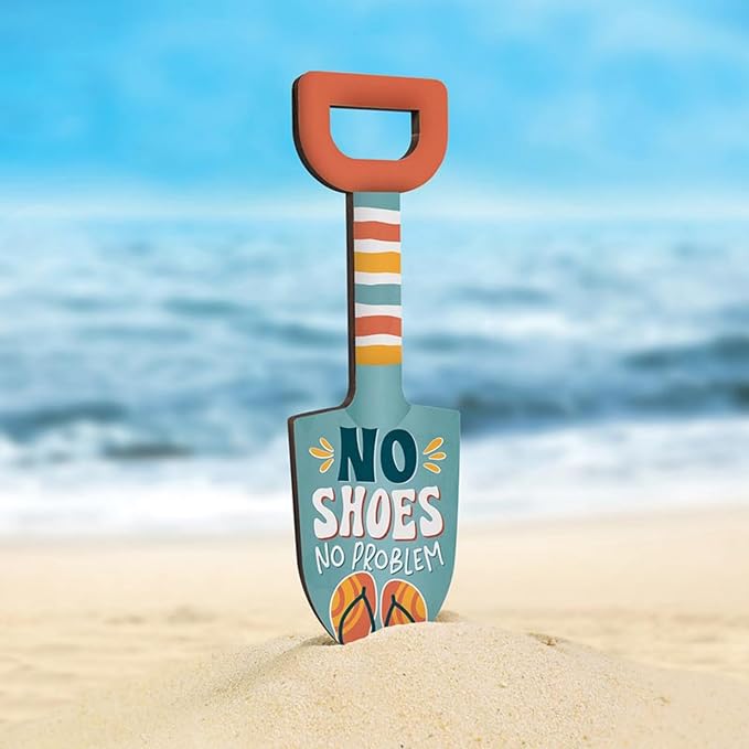 P. Graham Dunn Decorative Garden Shovel Sign - “No Shoes No Problem”- 2.5" x 9.75"