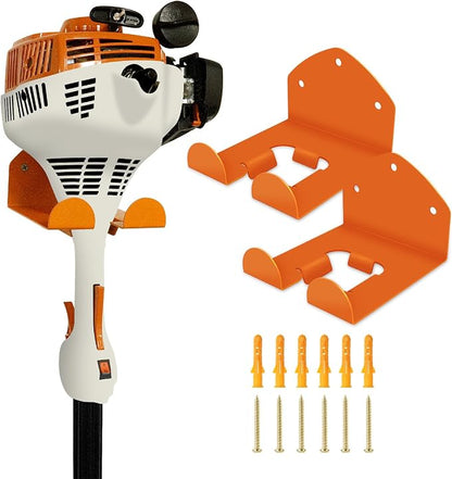 FLEXI RODS Garage Organization Weed Eater Holder Shed Organizer, Trimmer Rack Garden Power Tool Hanger for Grass Lawn Mower, 2 Pack
