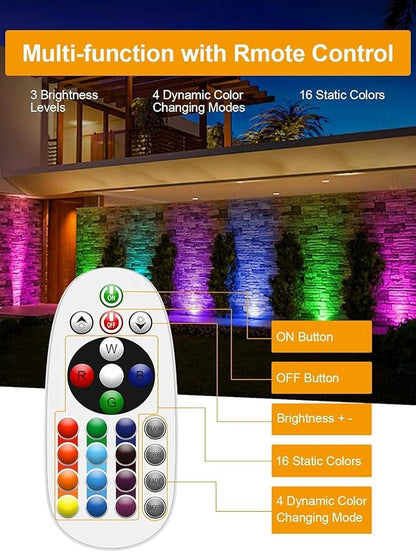 ZUCKEO Low Voltage Landscape Lighting RGB Well Lights Landscape LED In Ground Light, Outdoor Color Changing Landscape Lights, 12-24V Accent Spotlight for Yard Garden Pathway (20Pack with Connectors)