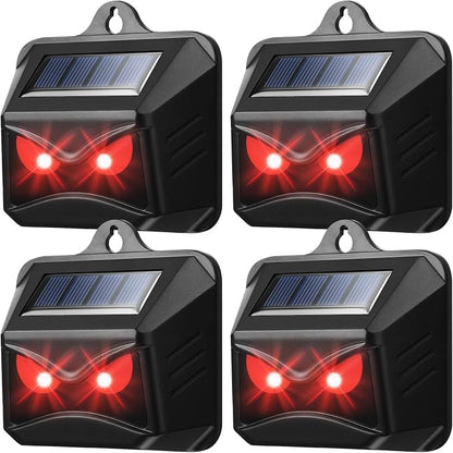 Solar Control Light Nocturnal Animal Repeller Outdoor Deterrent Devices Light Sensor Animal Repellent for Skunk Deer Coyote Fox Raccoon Cat Garden Yard Farm Chicken Coop (4, Black)