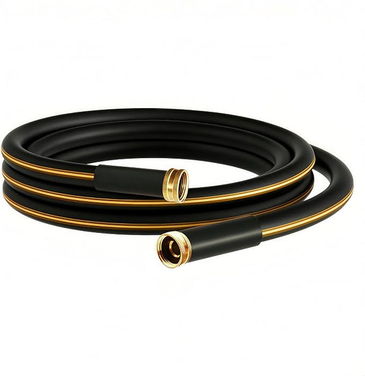Atlantic 10 ft Female to Female Garden Hose, Black 5/8" Leader Water Hose | Perfect for Hose Reels & Dehumidifiers – with Solid Brass Connectors