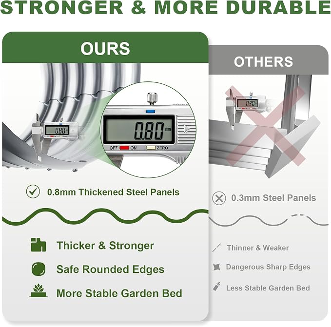 AHEONLAR 2 Pack 4×2×2ft Galvanized Raised Garden Bed Outdoor,Oval Sturdy and Durable Planter Boxes for Vegetables, Fruits, Flowers and Plants, Easy Assembly, Silver