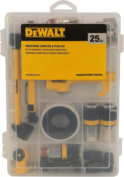 DEWALT 25pc Coupler Kit & 1/4-Inch x 10ft Polyurethane Hose