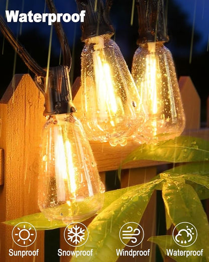BRIMAX 10FT Outdoor String Lights with 10 Bulbs,ST38 1W Plastic LED Edison Bulbs, Shatterproof, Waterproof String Lights, Perfect for Bistro, Pergola, Backyard and Garden | Shatterproof and Waterproof Edison Bulb String Lights, Perfect for Bistro, Perg...