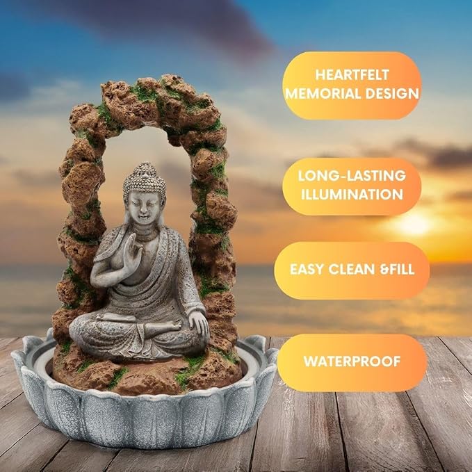 Buddha Outdoor Figurine Decor Lights, Artful Statues Figurine Solar Light, Gifts for Mom, Patio Balcony Terrace & Lawn Decor, Waterproof Decorative Year-Round Delight