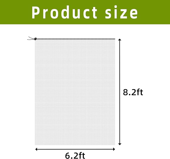 PURPLE STAR 1N 6.2 x 8.2 Feet Insect Bird Barrier Netting Mesh with Drawstring, Garden Bug Netting Plant Cover for Protect Plant Fruit Flower from Insect Bird