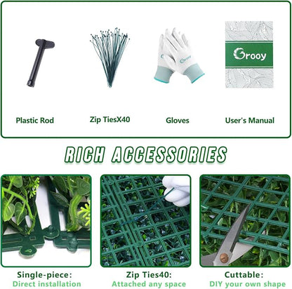 Grooy 60"x180"(75 SQFT) Artificial Hedge Grass Wall Roll Panels, Green Wall Panels, Plant Wall, Greenery Wall Backdrop, UV Protected Privacy Fence Screen for Outdoor Indoor Wedding Décor