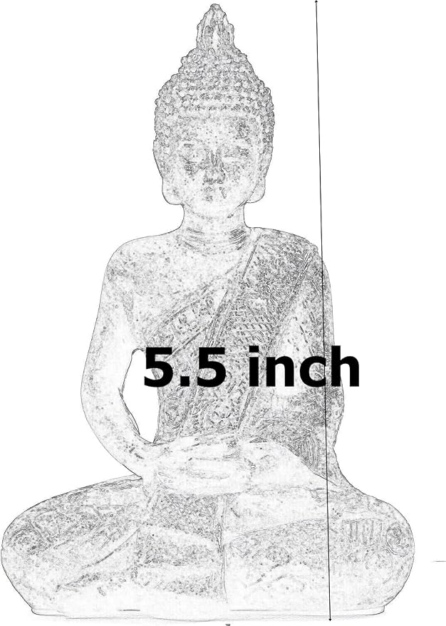 Bellaa Buddha Statue Zen Home Decor Mindfulness Meditation Sculpture Peace Harmony Dhyana Mudra Sitting Blessing Altar Figurine Vintage Black 22739