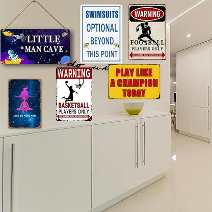Swimsuits Optional Beyond This Point Metal Tin Sign No Clothing Sign For Pool Clothing Optional Beyond This Point Hot Tub Funny Pool Outdoor Wall Art 8x12 In