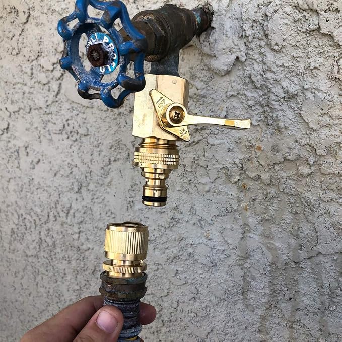 HQMPC Male Garden Hose Quick Connect Solid Brass Quick Connector Garden Hose Fitting Water Hose Connectors 3/4 inch GHT (4 Female+ 4Male)