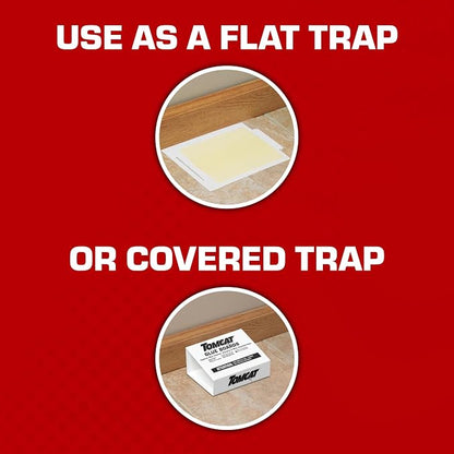 Tomcat Glue Boards with Eugenol for Enhanced Stickiness, 104 Boards | Sticky Traps for Mice, Cockroaches & Insects, Flat or Covered Use, Ready-To-Use, 26 Packages Each with 4 Glue Boards