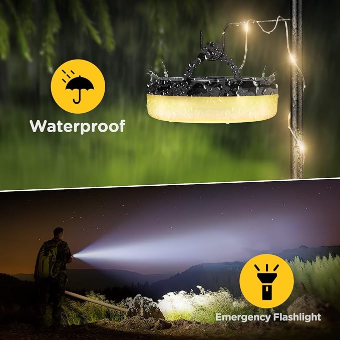 OGERY 3-Pack Camping String Lights, 32.8FT Rechargeable Lights