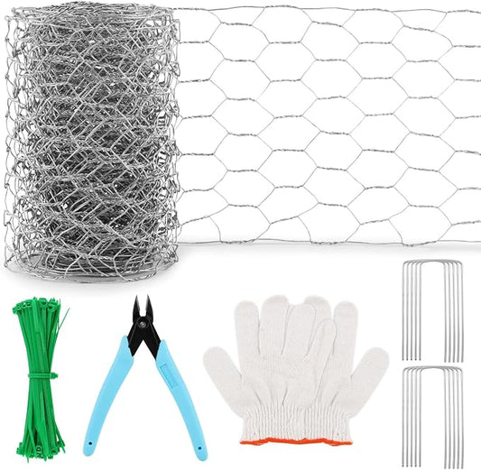 Floral Chicken Wire for Craft, 4 x 118 Inch Galvanized Iron Garden Fence Barrier Chicken Wire Netting, Galvanized Hardware Netting for Protect Plant, Preventing Snakes, Foxes