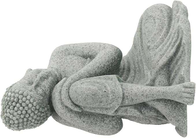 Buddha Garden Statue Sandstone Resin Effect Outdoor and Indoor Yoga Decor for Lawn and Home Weather Resistant for SCULPTURE for Tranquil Zen Landscape Enhancements(S)