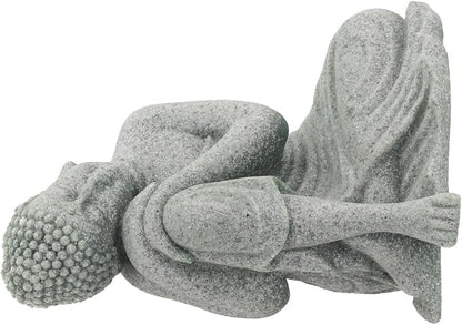 Buddha Garden Statue Sandstone Resin Effect Outdoor and Indoor Yoga Decor for Lawn and Home Weather Resistant for SCULPTURE for Tranquil Zen Landscape Enhancements(S)