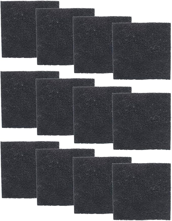 Glad Charcoal Filters for Compost Bins, Odor Absorbing Carbon Replacement Pads for Kitchen Waste, 2 Year Supply, 2.56-inch Squares, 12 Count