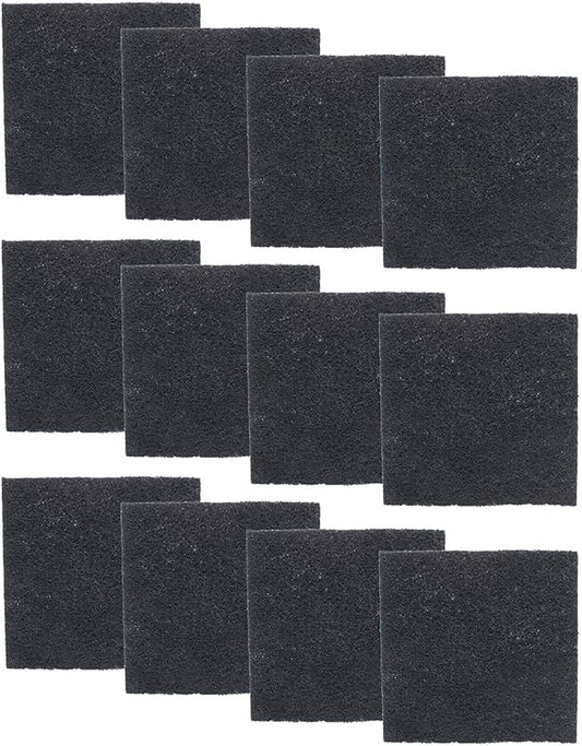 Glad Charcoal Filters for Compost Bins, Odor Absorbing Carbon Replacement Pads for Kitchen Waste, 2 Year Supply, 2.56-inch Squares, 12 Count