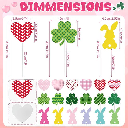 Amyhill 18 Pcs Garden Decor for Outside Heart Metal Garden Stakes, Outdoor Decorations Metal Stake for Patio Lawn Yard Planter Porch Pathway Pot