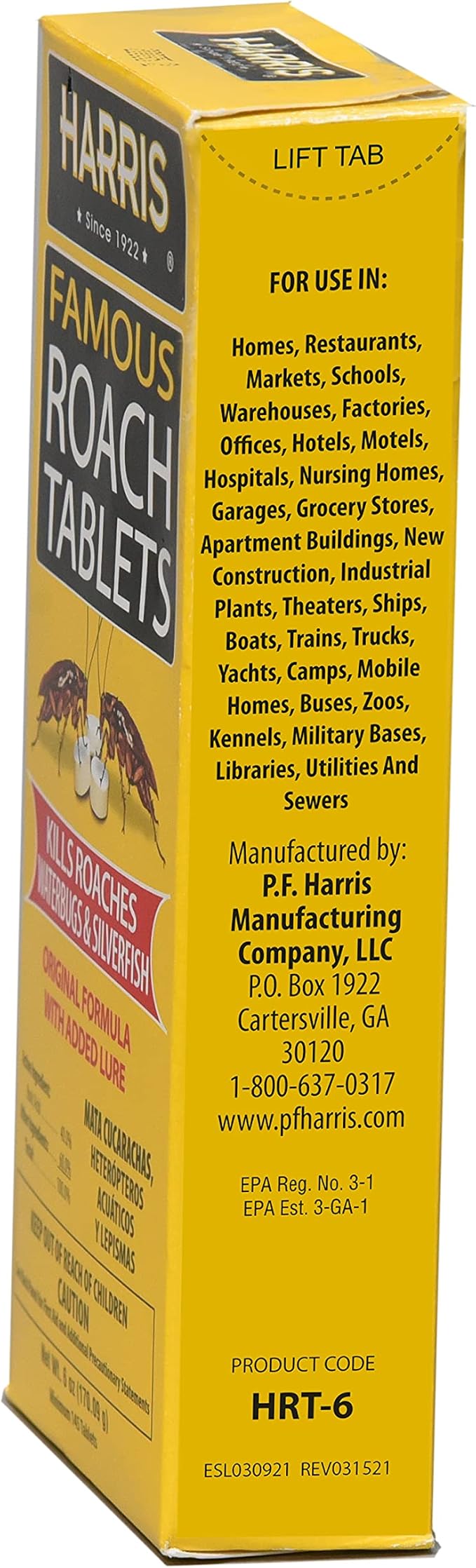 Harris Roach Tablets, Boric Acid Roach and Insects Killer with Lure, Alternative to Bait Traps (6oz, 145 Tablets), Yellow
