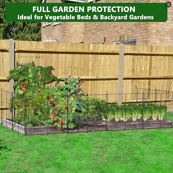8 Panels Chicken Wire Plant Protectors, 19ft(L) x 24in(H) Plant Protectors from Animals, Raised Garden Bed Fencing, Garden Protection Bunny Barricades from Chicken Squirrels for Vegetables