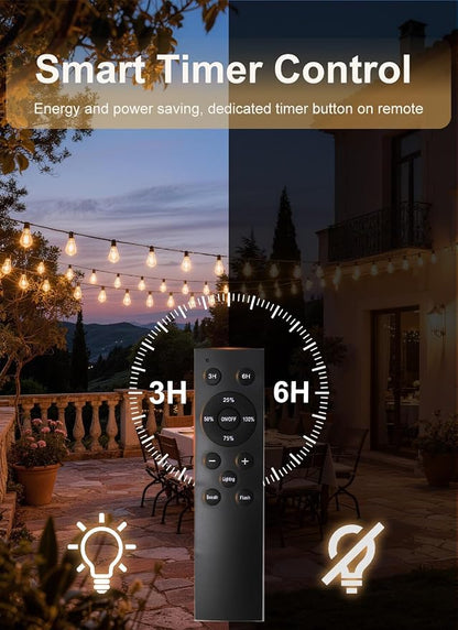 100FT Outdoor String Lights Waterproof, 36+1 Shatterproof S11 LED Bulbs, Extra Long Patio Lights for Outside, Bistro Cafe Decor, Backyard Garden Hanging Lights, Outside Fence Light String