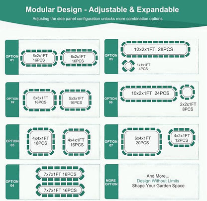 4 in 1 Galvanized Raised Garden Bed - 6x2x1ft (2Packs) Modular Planter Box Outdoor | Metal Raised Bed Kit with Bracing Rods for Gardening Vegetables Flowers Fruits Herbs (Dark Grey)
