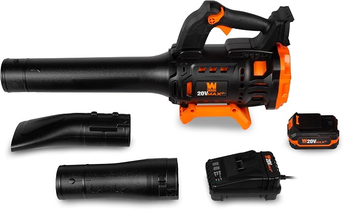 WEN 20V Max Cordless Brushless Axial Leaf Blower with 4Ah Battery and Charger (20711)
