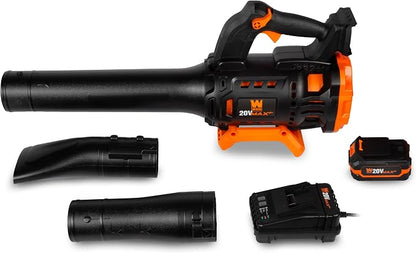 WEN 20V Max Cordless Brushless Axial Leaf Blower with 4Ah Battery and Charger (20711)