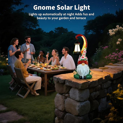 Zen Garden Gnomes Statues Solar Lights Figurine Outdoor Lantern | Lawn Porch Patio Yard Decor, Balcony Home, Birthday Gifts for Grandma Mom Women Sisters
