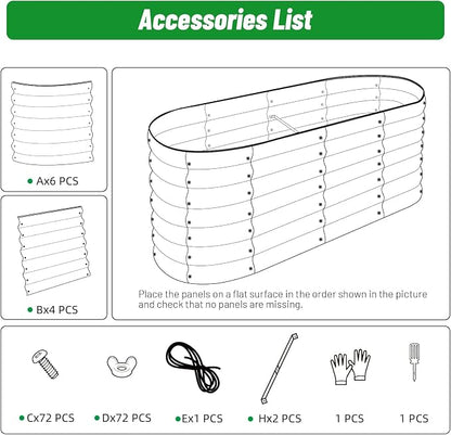 SnugNiture Galvanized Steel Raised Garden Bed Kit - 4x2x2 ft Large Metal Planter Box for Vegetables, Flowers, Herbs | Easy Assembly, Open Bottom Design