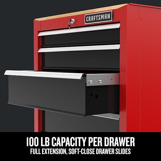 CRAFTSMAN Garage Storage Cabinet, Metal, Freestanding, 5-Drawers (CMST22602RB)