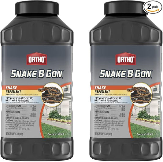 Ortho Snake B Gon1 Repellent Granules, Snake Repellent for Yard - No-Stink Formula, Covers Up to 1,440 sq. ft., 2 lbs. (2-pack)
