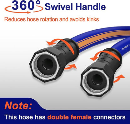 short garden hose 6 feet x 5/8Inch, Female to Female Hose with Swivel Handle, Heavy Duty, Flexible, Sturdy, Lightweight, Double Females Fittings, Ideal for Hose Reel
