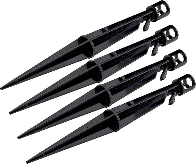Raindrip 382005B Heavy-Duty Support Stake for, Pack of 4, Black