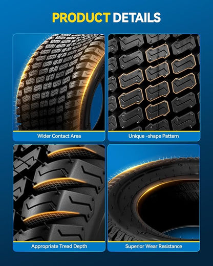 PHILTOP 23x10.5-12 ATV UTV Tires, 4-Ply Super Mud Lawn Mower, Golf Carts, Yard Trailers Tires,Set of 2