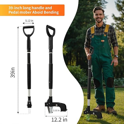 Weed Puller Tool, Gardening Stand-Up Weeder Puller with Ergonomic 39" Long Handle and 4 High-Strength Stainless Steel Claws, Easily Weeds Without Bending, Pulling, or Kneeling（Black）