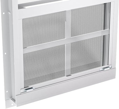 2 Pack Shed Windows 18" W x 27" H Flush Mount, White Household Windows for Playhouses, Barns, Chicken Coop