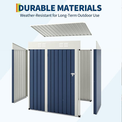 Garvee 5x3 FT Outdoor Storage Shed, Tool Shed with Sloping Roof | Rust-resistant galvanized steel – withstands harsh weather for years.