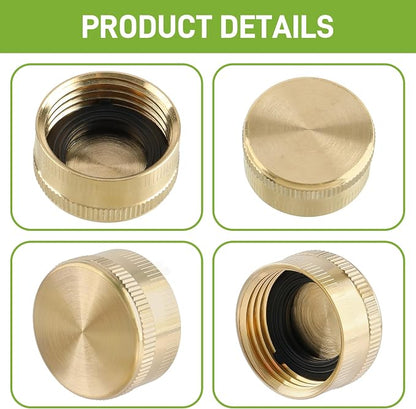 12PCS 3/4" Garden Hose Cap Garden Hose Connector Brass Cap with Washer Female Fitting Cap