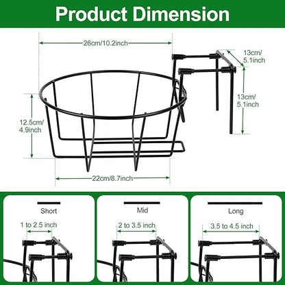 Adjustable Hanging Railing Planter, 3 Pack Fit 1.5 to 4.5 Inches Railing, Weather-Resistant Metal Balcony Rail Planters, Work for Outdoor Fence Deck Garden Patio Halloween Christmas Decor