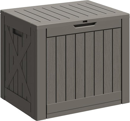 Greesum 40 Gallon Resin Deck Box, Outdoor Storage for Patio Furniture, Garden Tools, Pool Supplies, Weatherproof and UV Resistant, Lockable, Brown