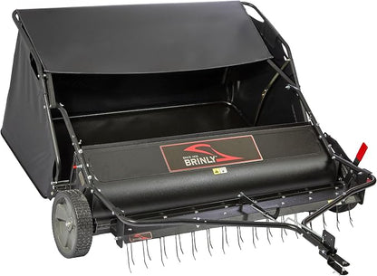 Brinly 54" Tow-Behind Combo Lawn Sweeper with Dethatcher and Hamper Windscreen