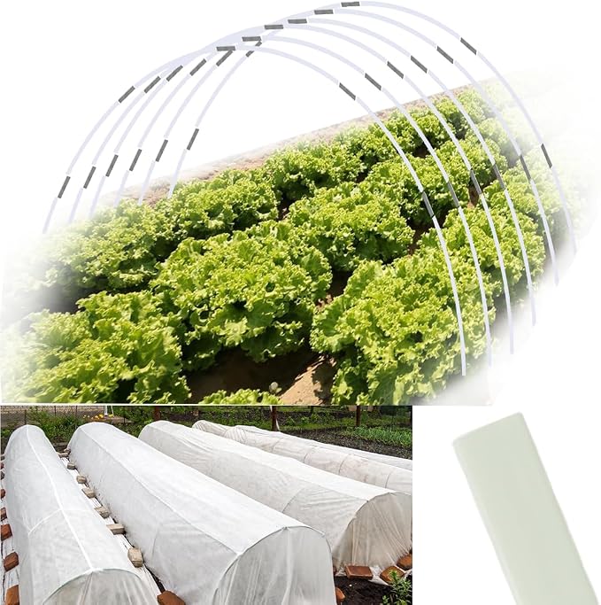 Garden Hoops 120pcs, Sunwuk Greenhouse Hoops for 2.5-5.5ft Wide Raised Bed, 24 Sets of 7.2ft Long Super Bendable Fiberglass Support Hoops Frame, Mini Greenhouse Strip for Row Cover(M Size)