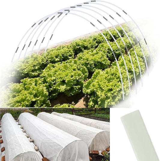 Garden Hoops 120pcs, Sunwuk Greenhouse Hoops for 2.5-5.5ft Wide Raised Bed, 24 Sets of 7.2ft Long Super Bendable Fiberglass Support Hoops Frame, Mini Greenhouse Strip for Row Cover(M Size)