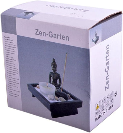 Asian Japanese Feng Shui Sand Zen Garden Buddha Tealight & Incense Holder YD50